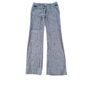 Candies Womens Grey Linen Blend Wide Leg Trousers Size 3 Style 8 preppy coastal
